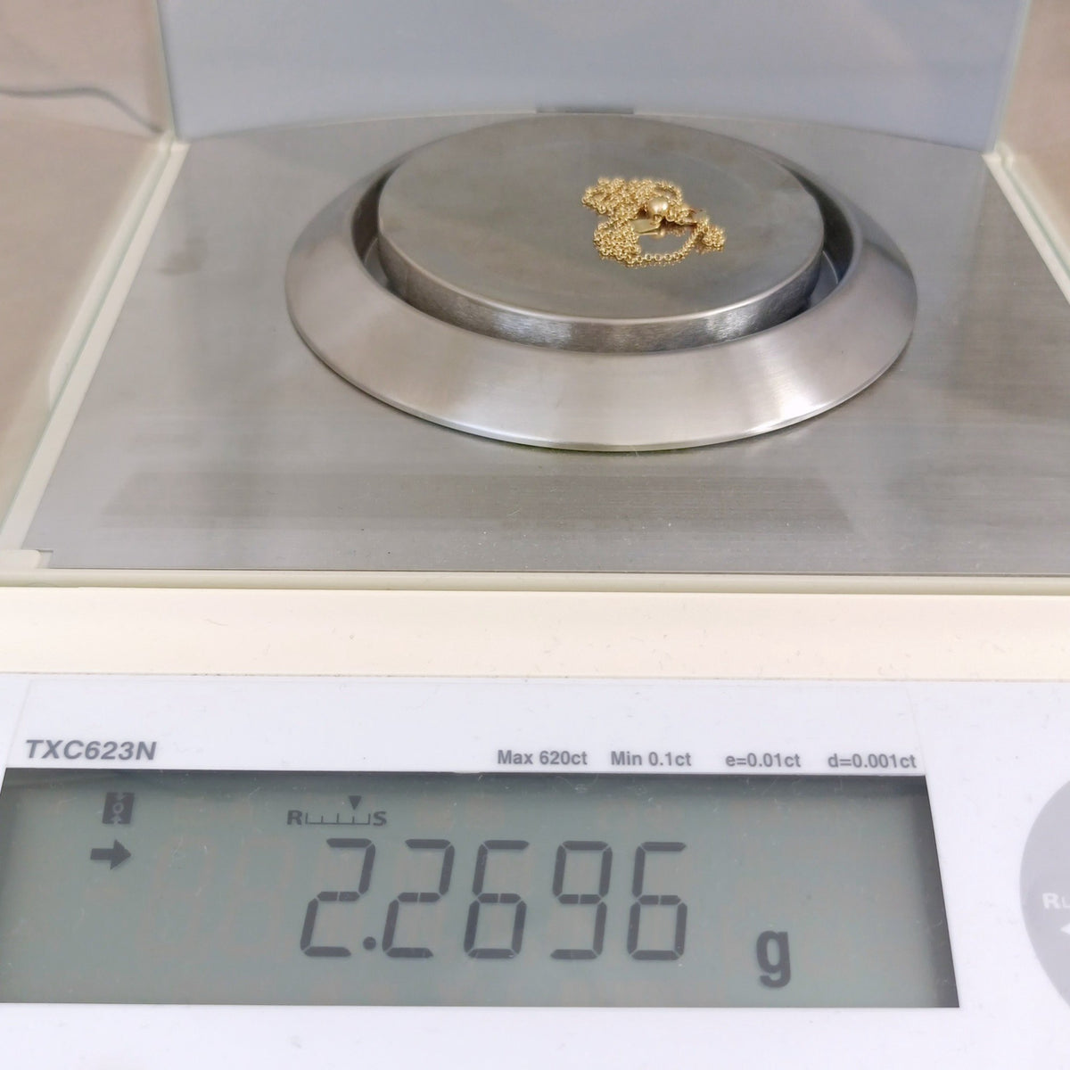 18金 K18 男女兼用 アジャスター付き アズキチェーンネックレス 2.26g 45.5㎝ Z2617