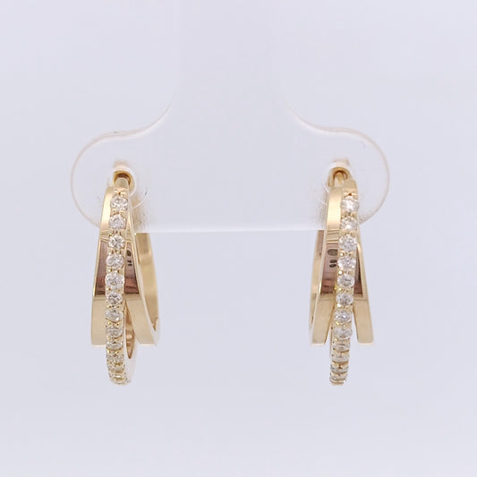 18金 K18 ダイヤ0.3ct スイングピアス 4.58g Z1951