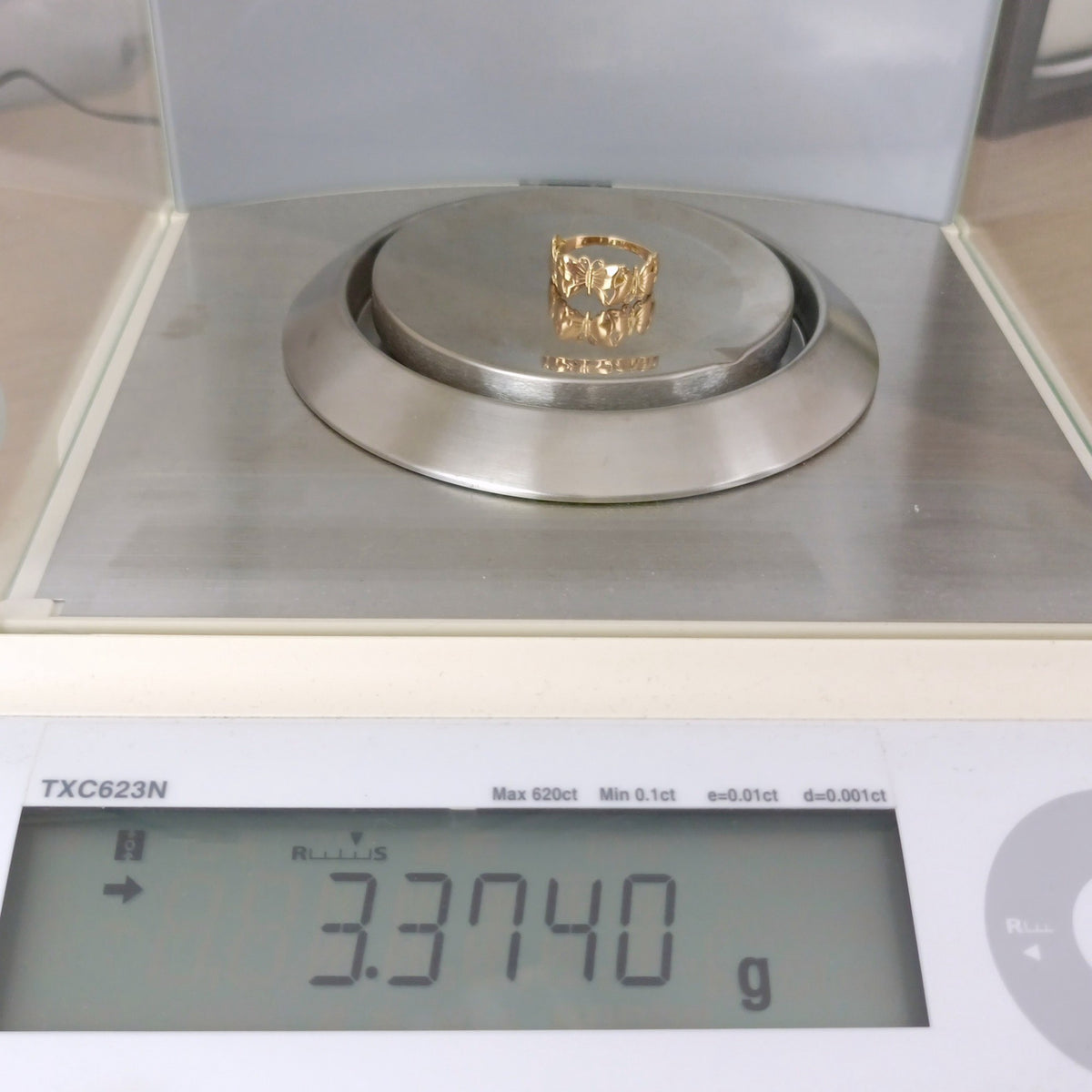 18金 K18 蝶々 デザインリング 3.37g 13~14号 Z2959