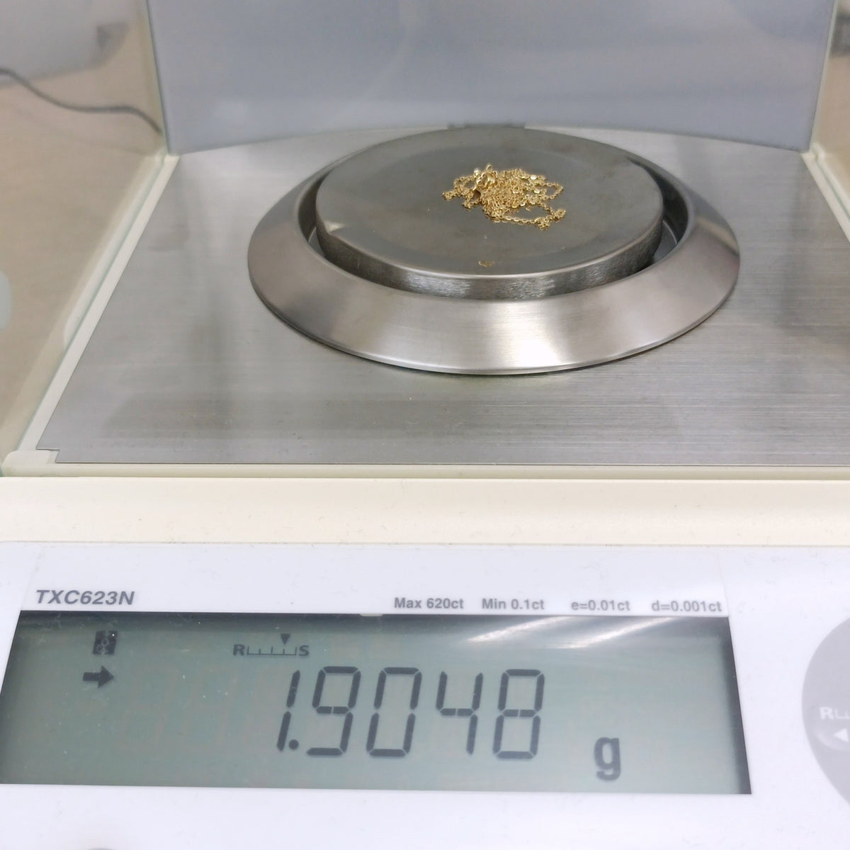 18金 K18 男女兼用 小判チェーン スライド式アジャスターネックレス 1.9g 60.5㎝ Z2069