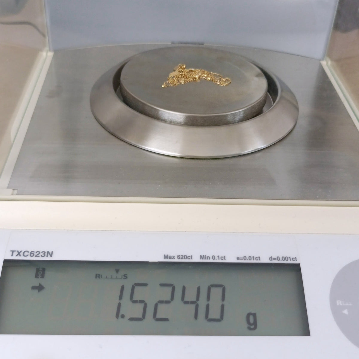 18金 K18 ダイヤ付き デザインアジャスター付ネックレス 1.52g 45.5㎝ Z2476
