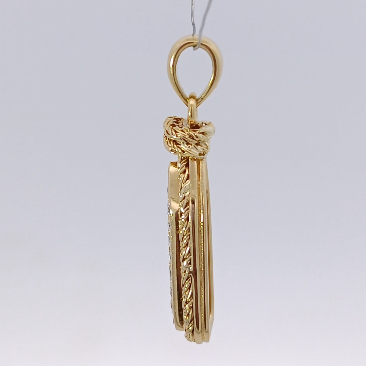 18金 K18 男女兼用 ダイヤ0.3ct デザインネックレストップ 3.56ｇ Z2773