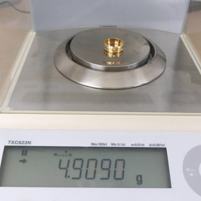 18金 K18 男女兼用 造幣局 彫金 デザインリング 4.9ｇ13～14号 Z2786