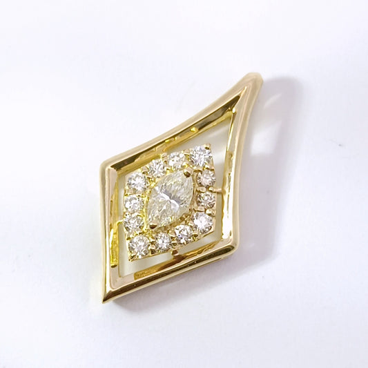 18金 K18 男女兼用 ダイヤ0.2ct ネックレストップ 0.89ｇ Z2574