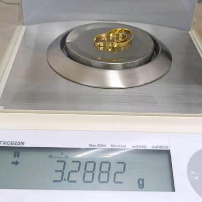 18金 K18 中空デザインピアス 3.28ｇ  Z1952
