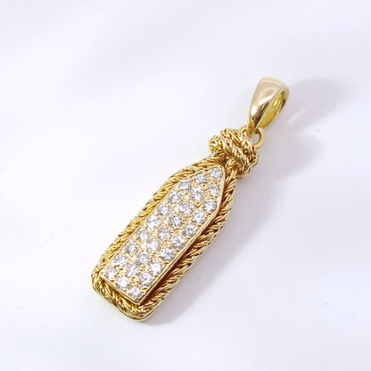 18金 K18 男女兼用 ダイヤ0.3ct デザインネックレストップ 3.56ｇ Z2773