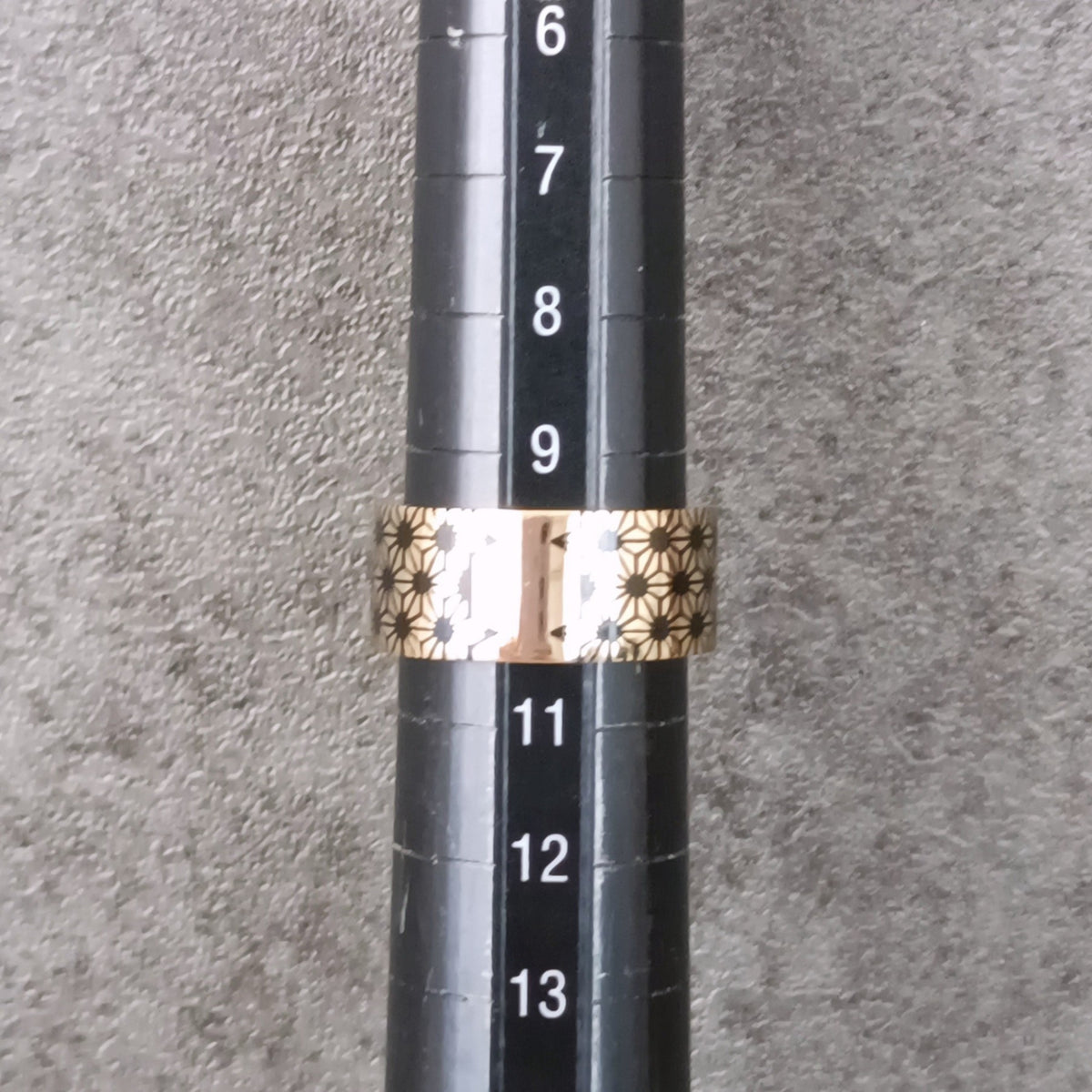 18金 K18 男女兼用 和柄 麻の葉模様 魔除け 厄除け 9.88ｇ10号  Z2787