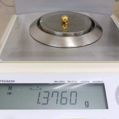 18金 K18 男女兼用 大振り ボールネックレストップ 1.37ｇ Z1885