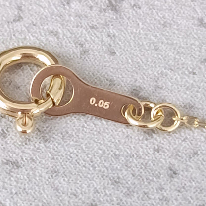 18金 K18 男女兼用 エテ ダイヤ付き イニシャルネックレス 0.94ｇ 40㎝ Z1916