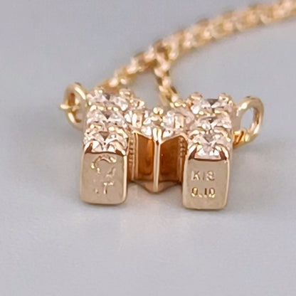 18金 K18  ダイヤ0.1ct アルファベットネックレス 1.52ｇ 39㎝ Z1837
