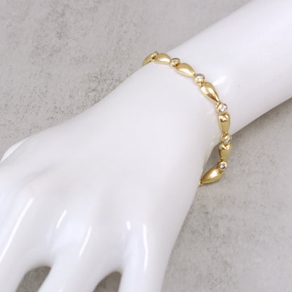 18金 K18 男女兼用 1.05ct デザインブレス 12.13ｇ 18㎝ Z3071