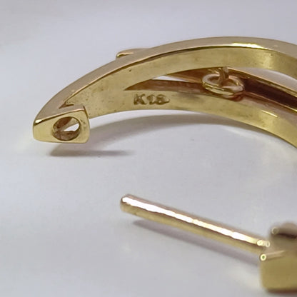 18金 K18 ダイヤ0.3ct スイングピアス 4.58ｇ Z1951