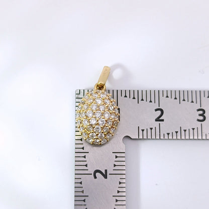 18金 K18 男女兼用 ダイヤ付き ネックレストップ 0.8ct 2.37ｇ  Z2316