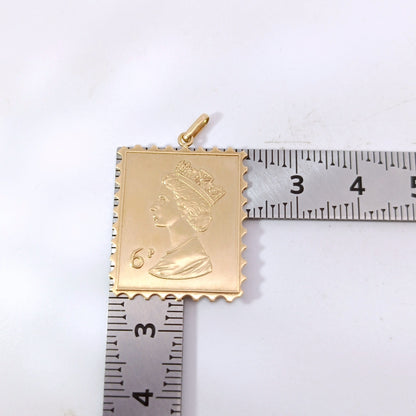 18金 K18 男女兼用 切手風デザインネックレストップ 5.56ｇ Z1897