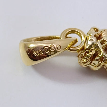 18金 K18 男女兼用 ダイヤ0.3ct デザインネックレストップ 3.56ｇ Z2773