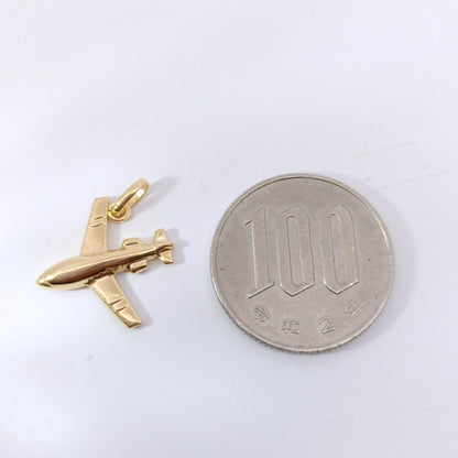 18金 K18 男女兼用 飛行機 旅客機 ネックレストップ 0.79ｇ Z2759
