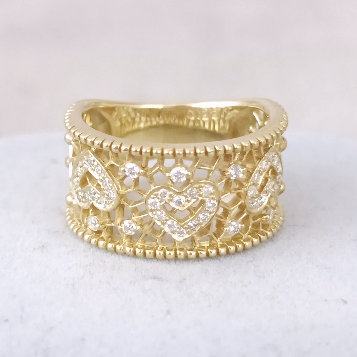 18金 K18 ダイヤ0.23ct デザインリング 7.08ｇ 11～12号 Z2972