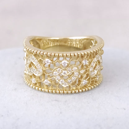 18金 K18 ダイヤ0.23ct デザインリング 7.08ｇ 11～12号 Z2972