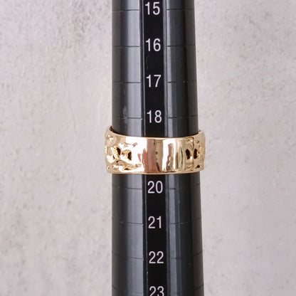 18金 K18 男女兼用 幅広 デザインリング 5.18ｇ 19号 Z2399