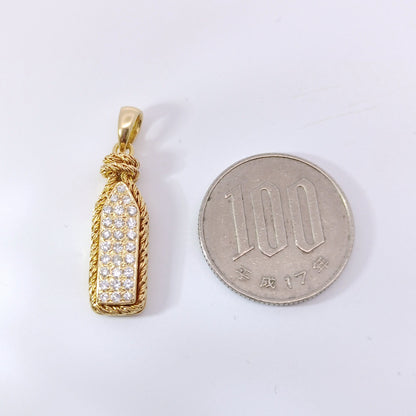 18金 K18 男女兼用 ダイヤ0.3ct デザインネックレストップ 3.56ｇ Z2773