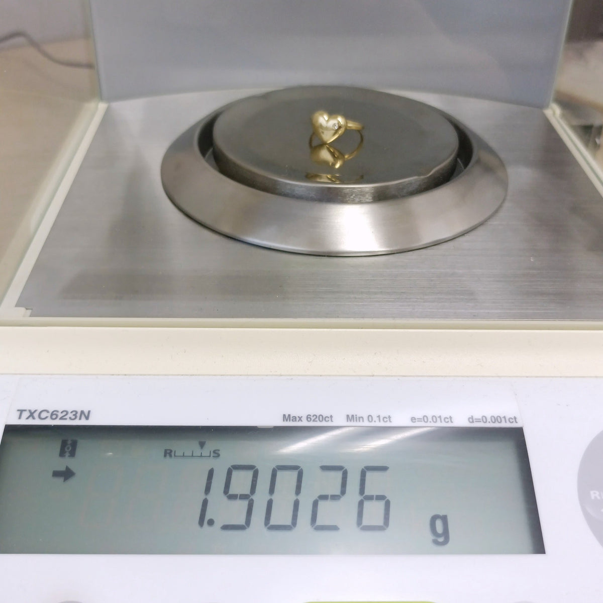 18金 K18 男女兼用 ハートデザインリング 1.9ｇ 10号 Z2951