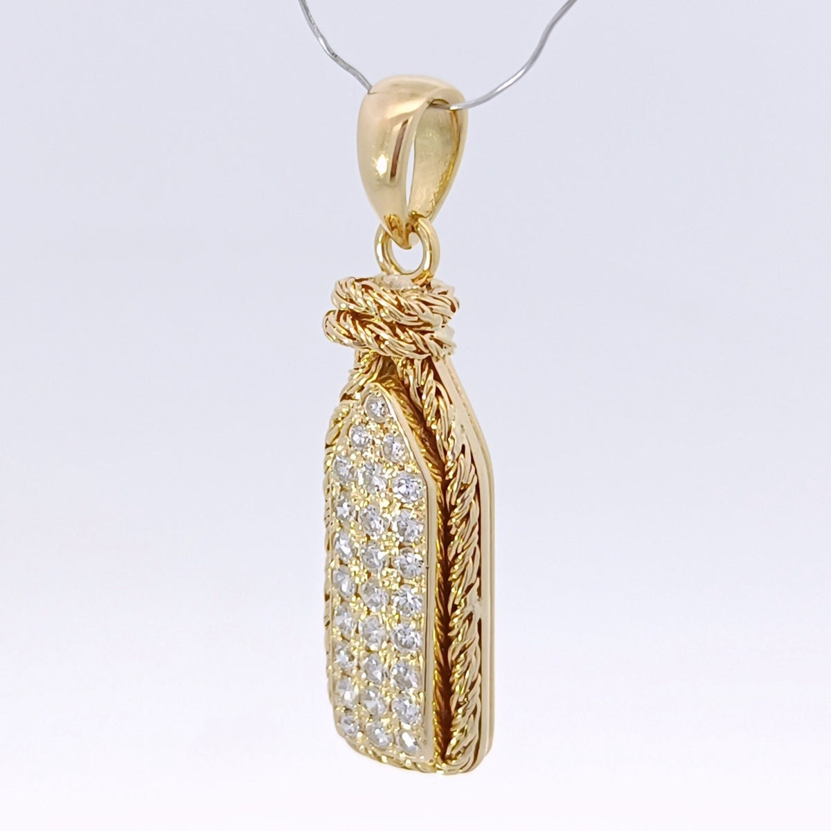 18金 K18 男女兼用 ダイヤ0.3ct デザインネックレストップ 3.56ｇ Z2773