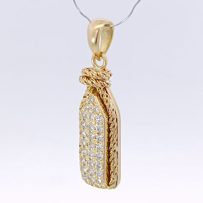 18金 K18 男女兼用 ダイヤ0.3ct デザインネックレストップ 3.56ｇ Z2773