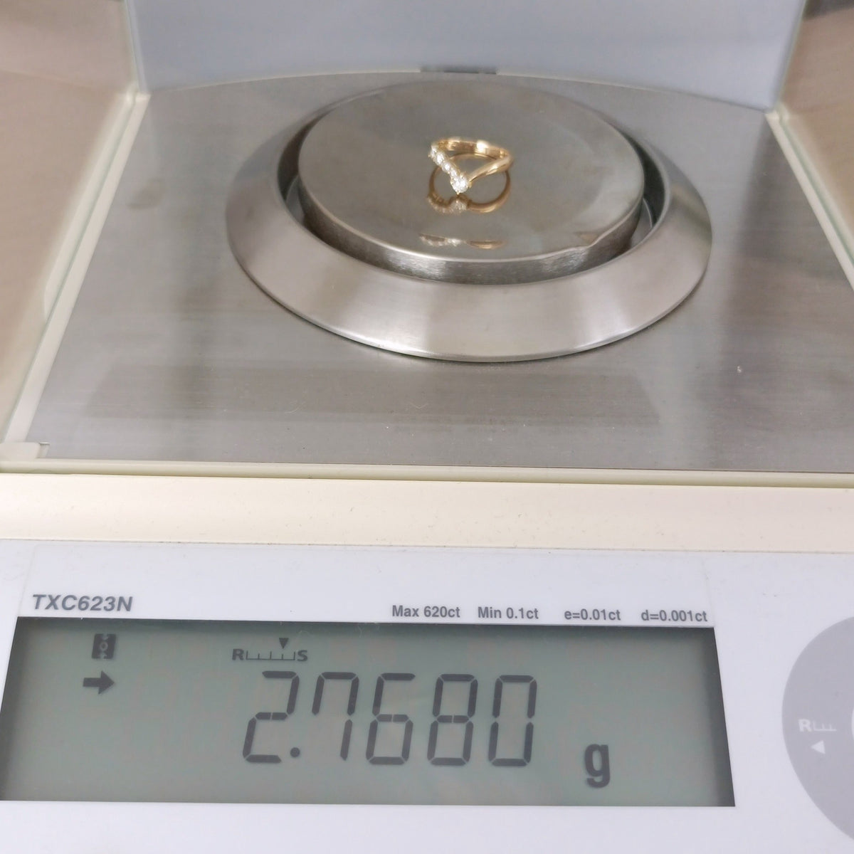 18金 K18 ダイヤ0.42ct デザインリング 2.76ｇ  11号 Z2957