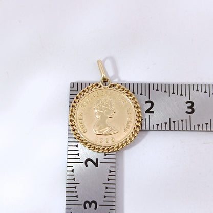 18金 K18 男女兼用 エリザベス金貨モチーフ ネックレストップ 1.97ｇ Z1889