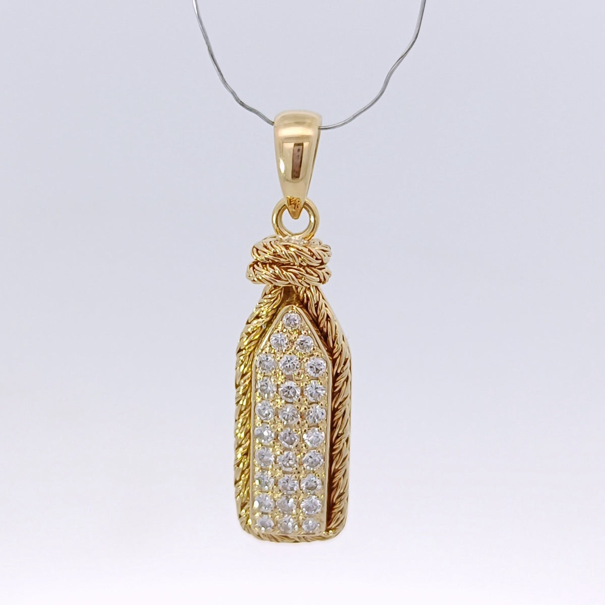 18金 K18 男女兼用 ダイヤ0.3ct デザインネックレストップ 3.56ｇ Z2773