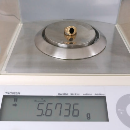18金 K18 男女兼用 オニキス デザインリング 5.67ｇ 13号  Z2400