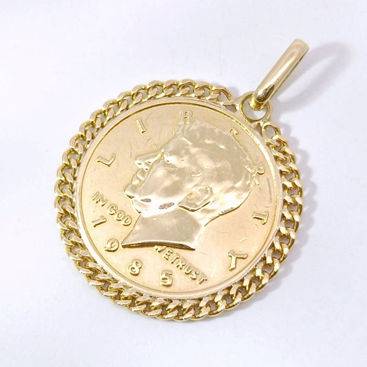 18金 K18 男女兼用 エリザベス金貨モチーフ ネックレストップ 1.97ｇ Z1889
