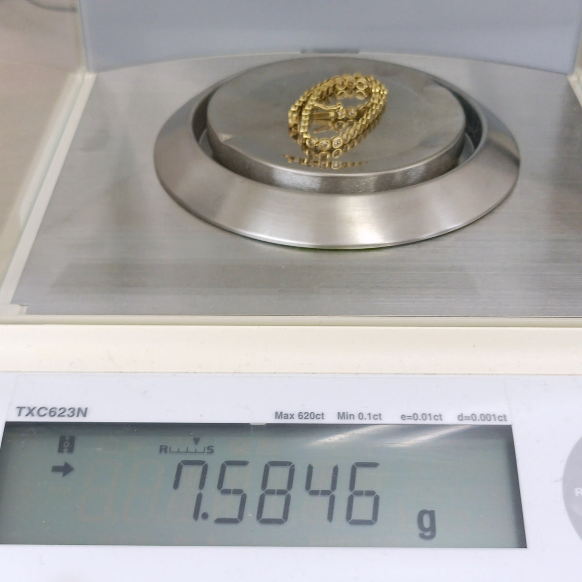 18金 K18 男女兼用 1ct テニスブレス 7.58ｇ 19㎝ Z1986
