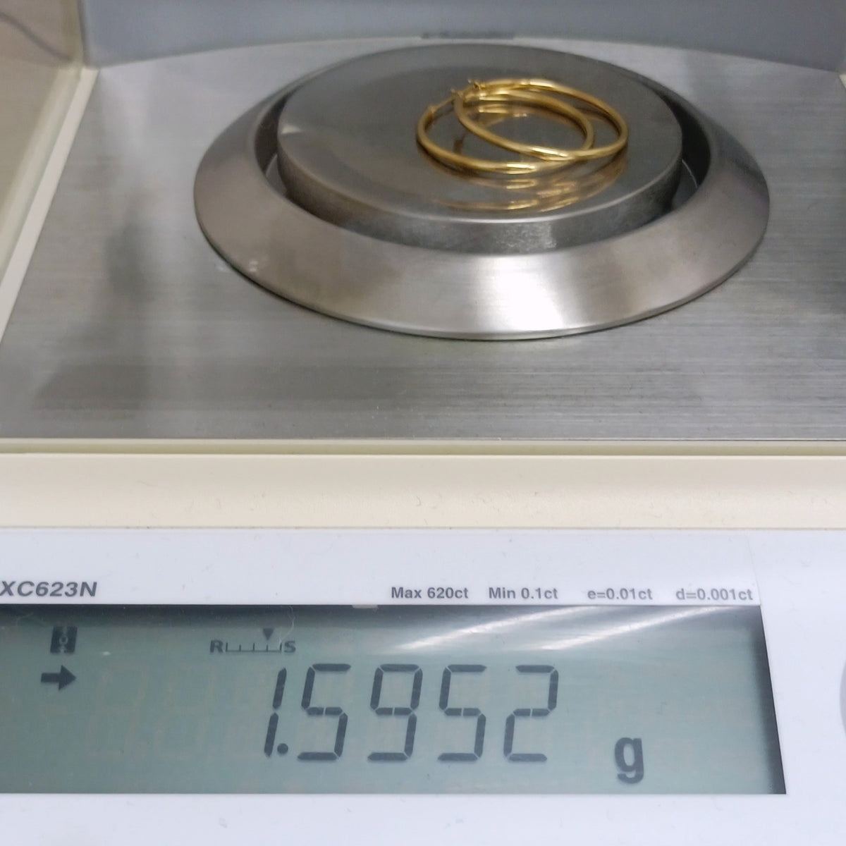 18金 K18 大振りフープピアス 1.59ｇ Z2594