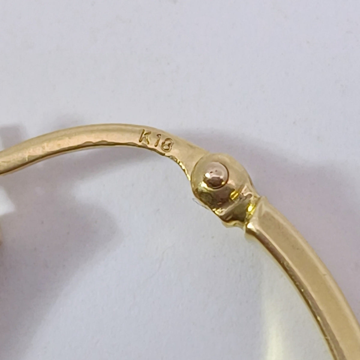 18金 K18 中空デザインピアス 3.28ｇ  Z1952