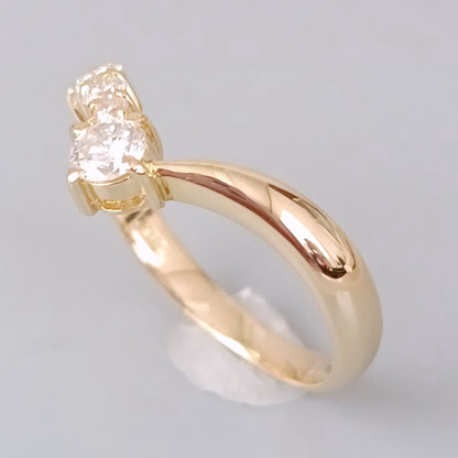 18金 K18 ダイヤ0.42ct デザインリング 2.76ｇ  11号 Z2957