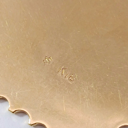 18金 K18 男女兼用 切手風デザインネックレストップ 5.56ｇ Z1897
