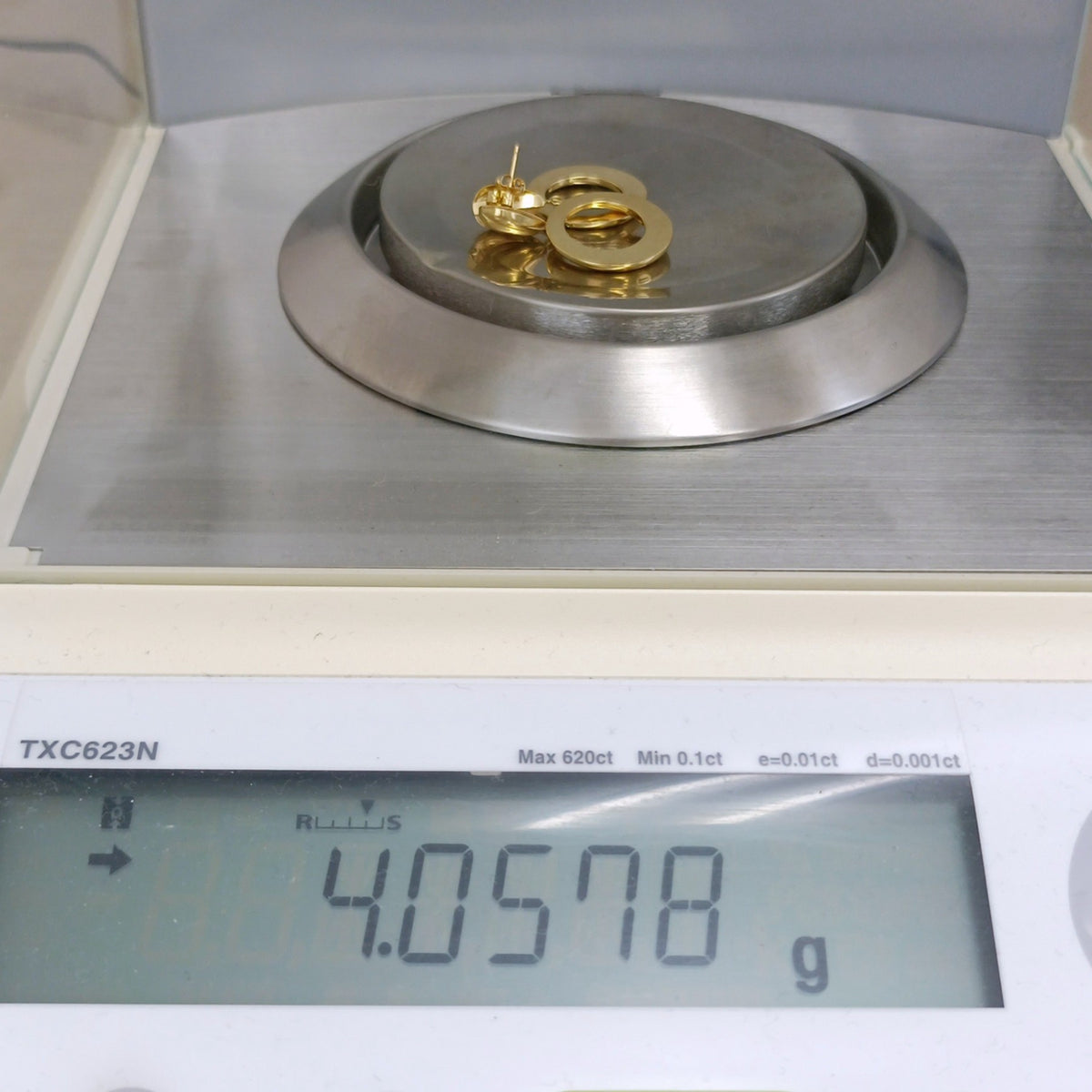 18金 K18 大振り デザインピアス 4.05ｇ Z2290