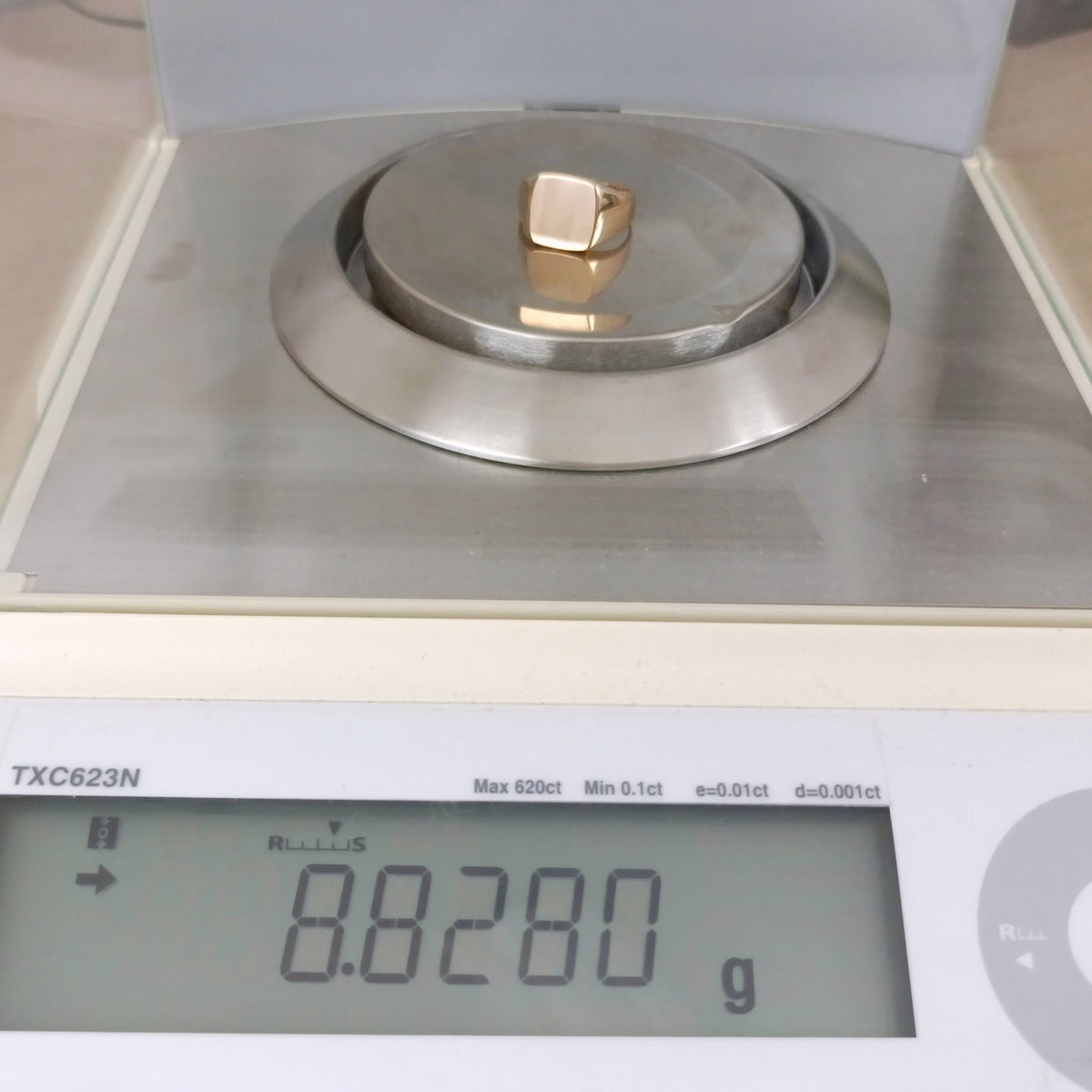 18金 K18 男女兼用 印台リング 19号 8.82ｇ Z2993