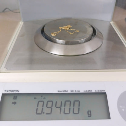 18金 K18 男女兼用 エテ ダイヤ付き イニシャルネックレス 0.94ｇ 40㎝ Z1916