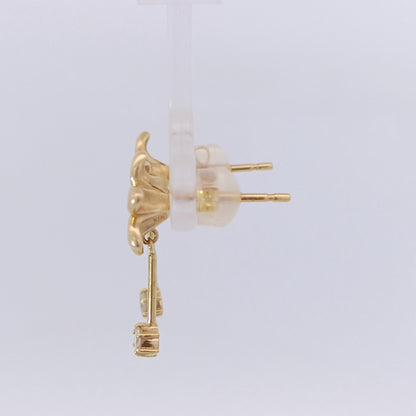 18金 K18 ダイヤ0.12×2 デザインピアス 3.37ｇ Z3018