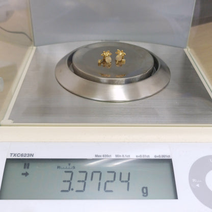 18金 K18 ダイヤ0.12×2 デザインピアス 3.37ｇ Z3018