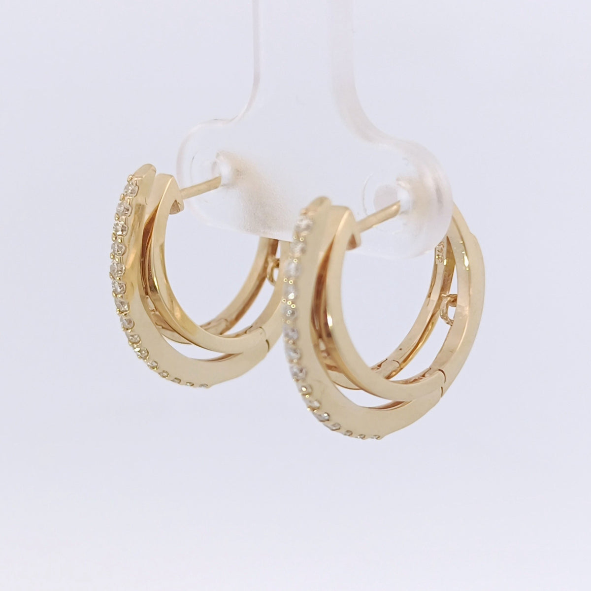 18金 K18 ダイヤ0.3ct スイングピアス 4.58ｇ Z1951