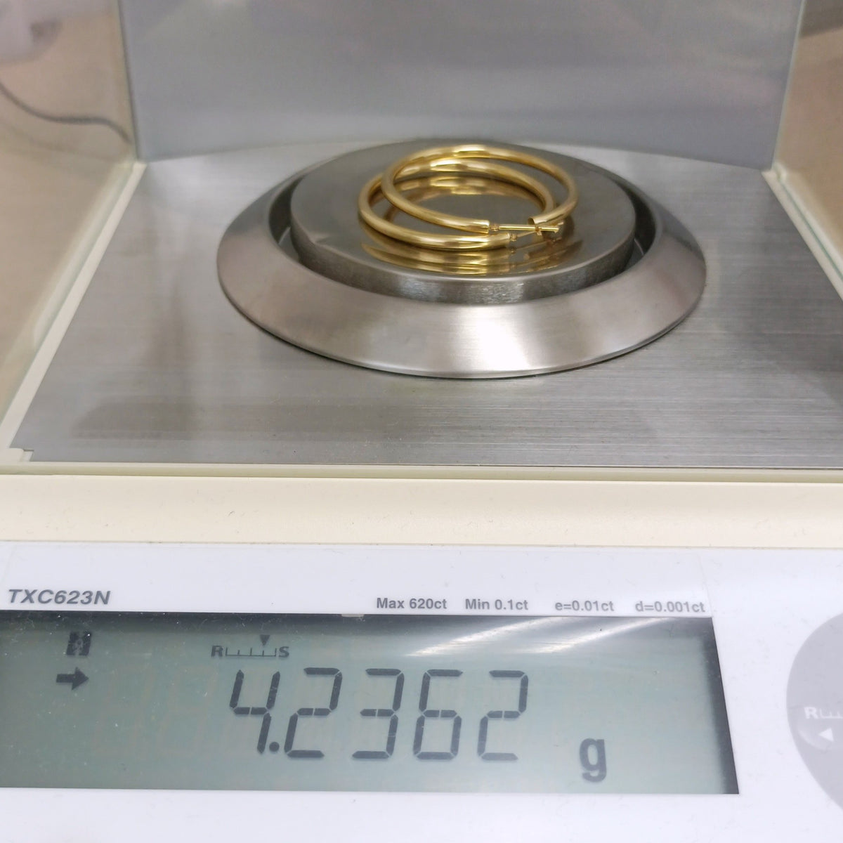18金 K18 大振り フープピアス 4.23ｇ Z2296