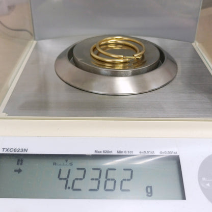 18金 K18 大振り フープピアス 4.23ｇ Z2296