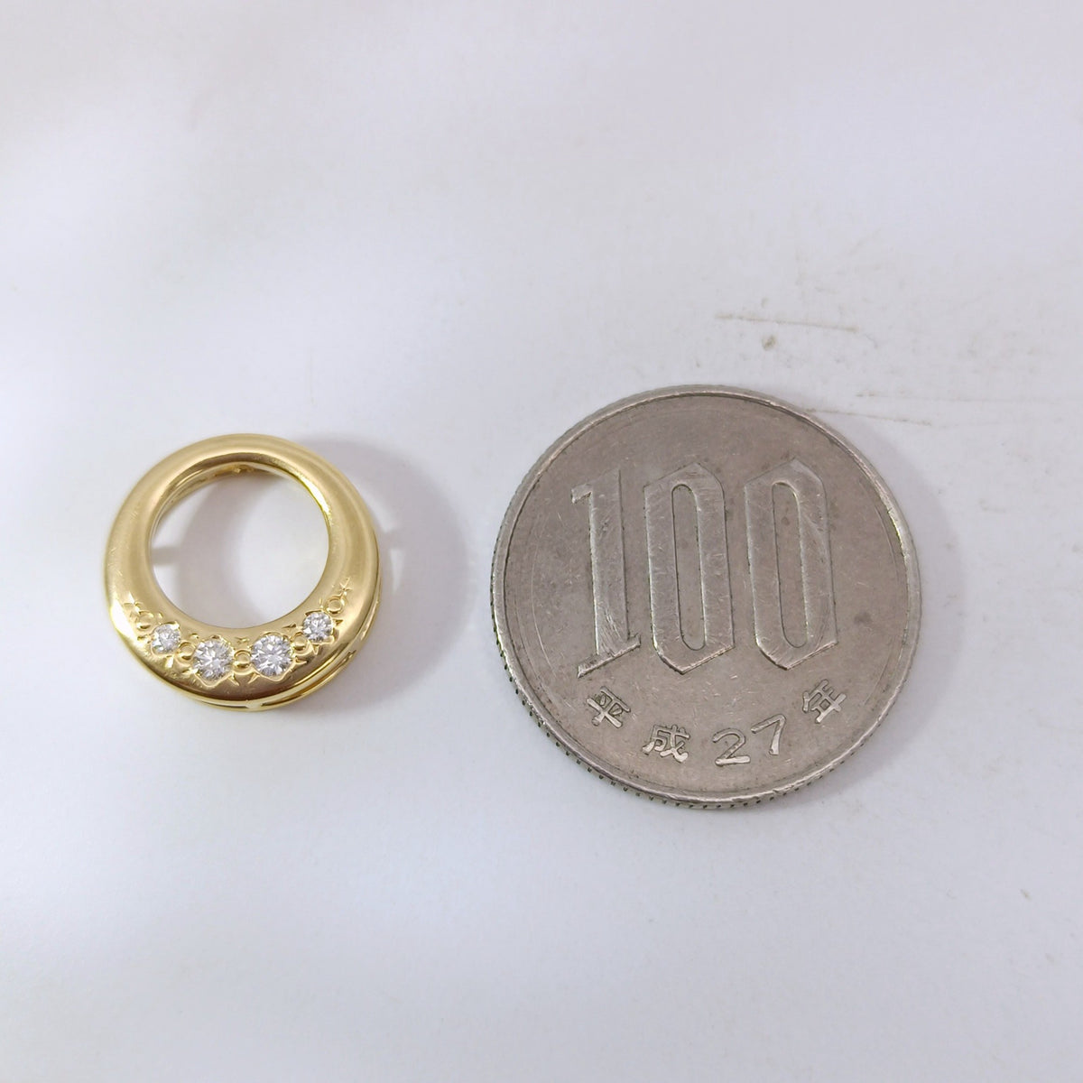 18金 K18 男女兼用 タサキ ダイヤ0.09ct ネックレストップ 1.95ｇ Z2153