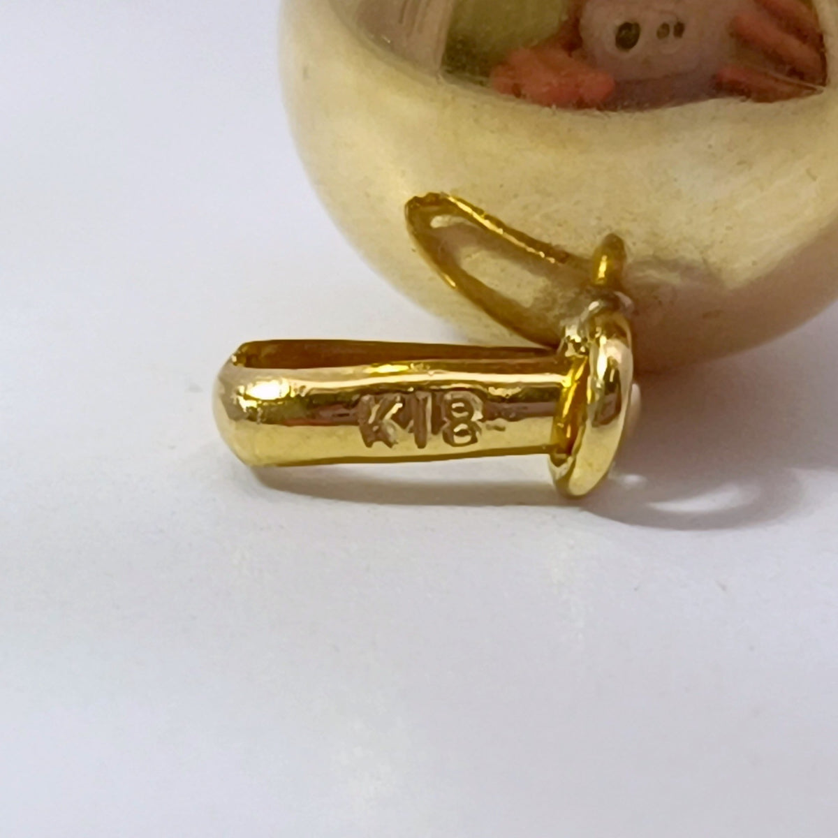 18金 K18 男女兼用 大振り ボールネックレストップ 1.37ｇ Z1885