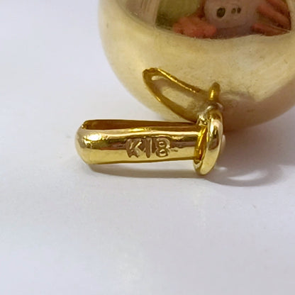 18金 K18 男女兼用 大振り ボールネックレストップ 1.37ｇ Z1885