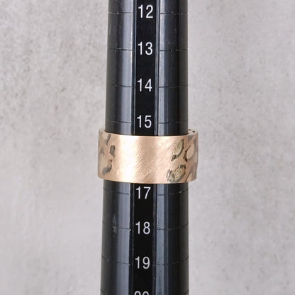 18金 K18 男女兼用 艶消し ヒョウ柄 リング 10ｇ 16号 Z2422