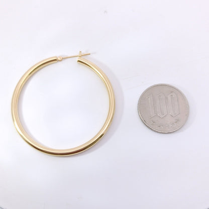 18金 K18 大振り フープピアス 4.23ｇ Z2296
